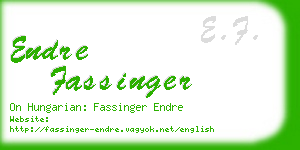 endre fassinger business card